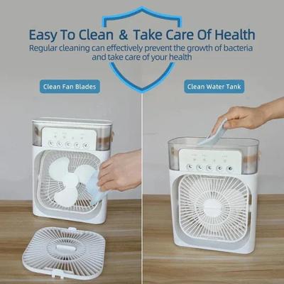 Portable Air Cooler Fan with LED Night Light & USB Power