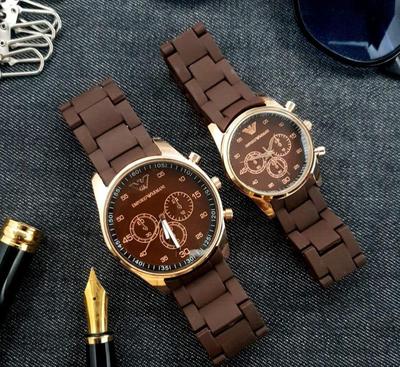 Unisex Couple Watches Set Quartz Black Rose Gold