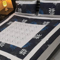 Double Bed Cotton Patchwork Bedsheet Set Black