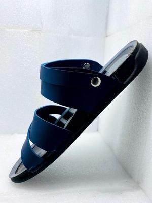 Men Blue Synthetic Leather Casual Sandals