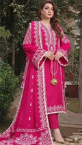 Pink Embroidered Lawn 3Pcs Set for Women