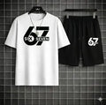 2 Pcs Men's Polyester Printed T-Shirt & Shorts Tracksuit
