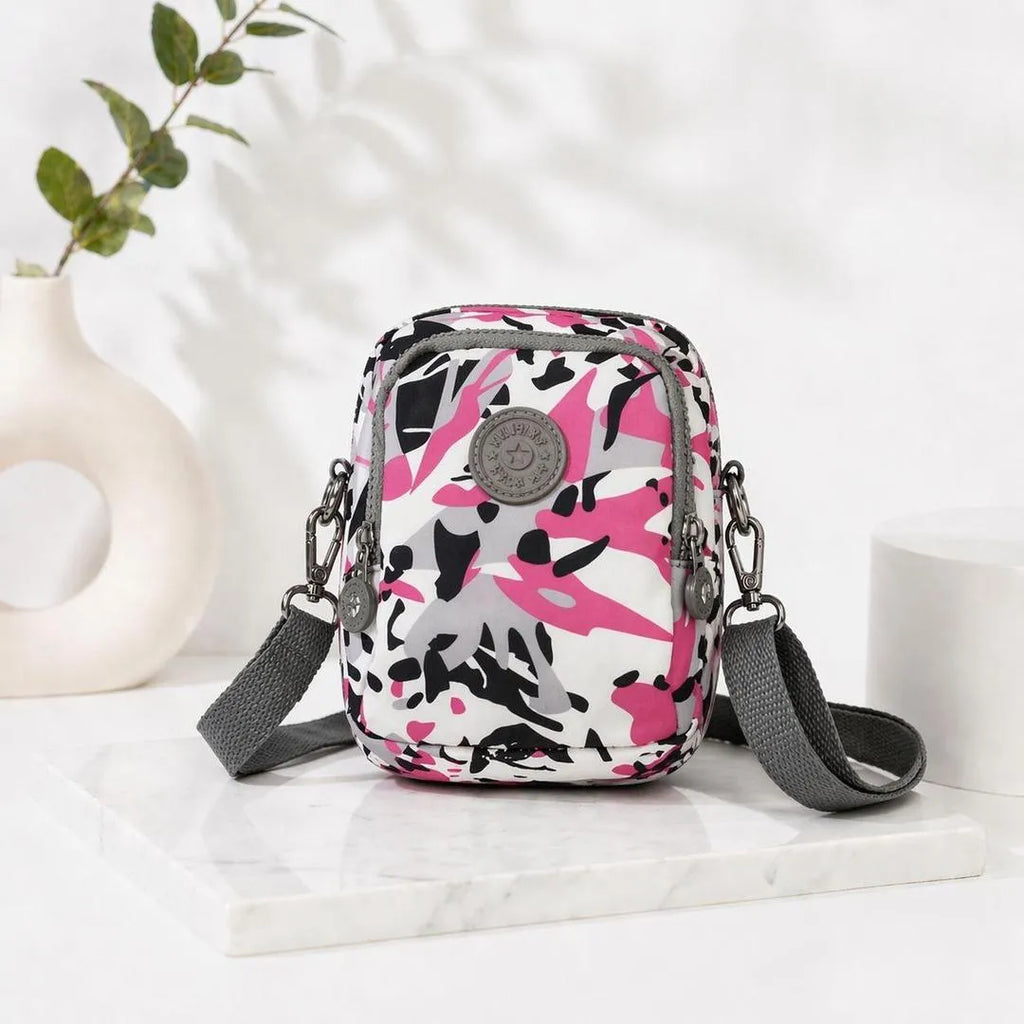 Multicolor Zipper Backpack with Belt for Women
