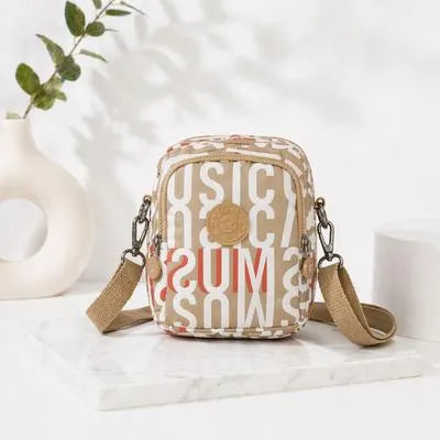 Multicolor Zipper Backpack with Belt for Women