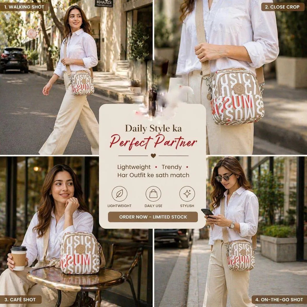 Multicolor Zipper Backpack with Belt for Women