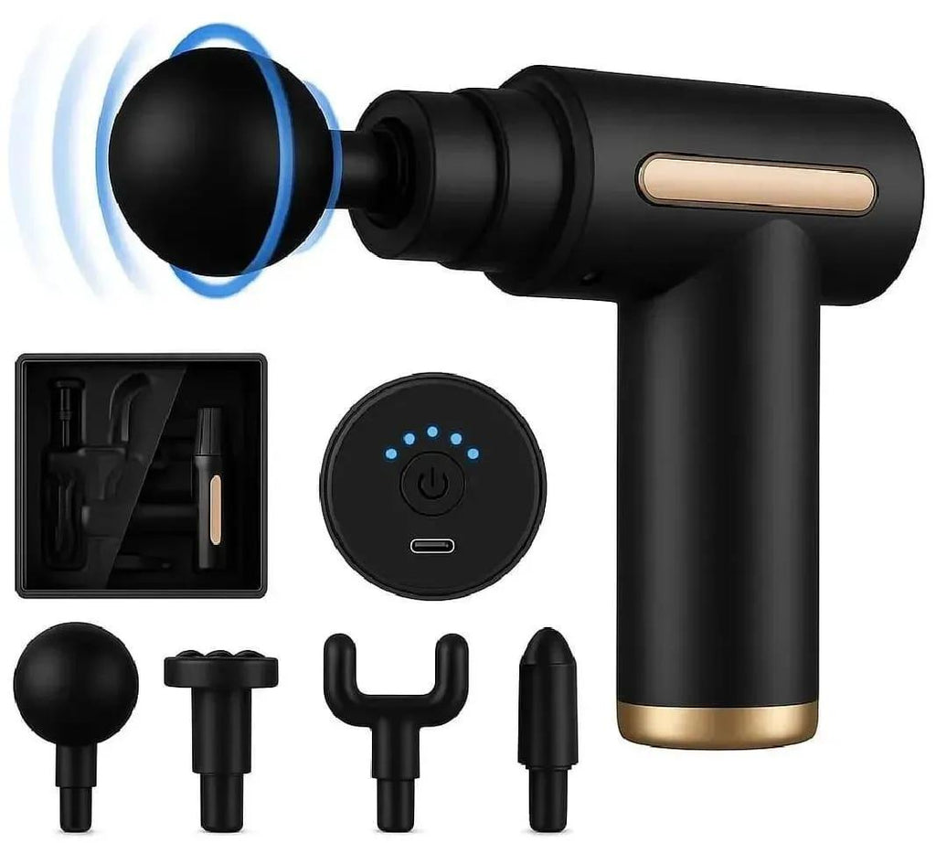 Mini Massage Gun Black 2000mAh ABS