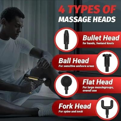 Mini Massage Gun Black 2000mAh ABS