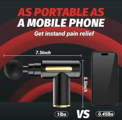 Mini Massage Gun Black 2000mAh ABS