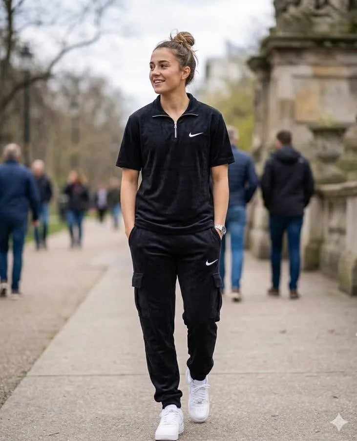 Black Cotton Track Suit for Women Medium to XL