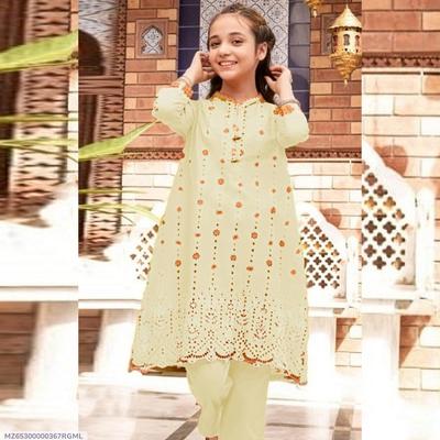 Ivory Linen 2-Piece Suit for Girls 1-12 Years