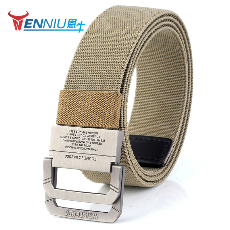Men Nylon Tactical Canvas Belt Black