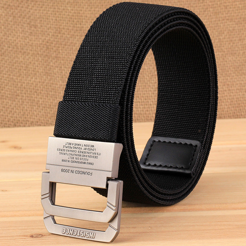 Men Nylon Tactical Canvas Belt Black