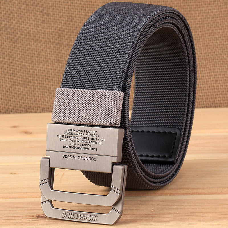 Men Nylon Tactical Canvas Belt Black