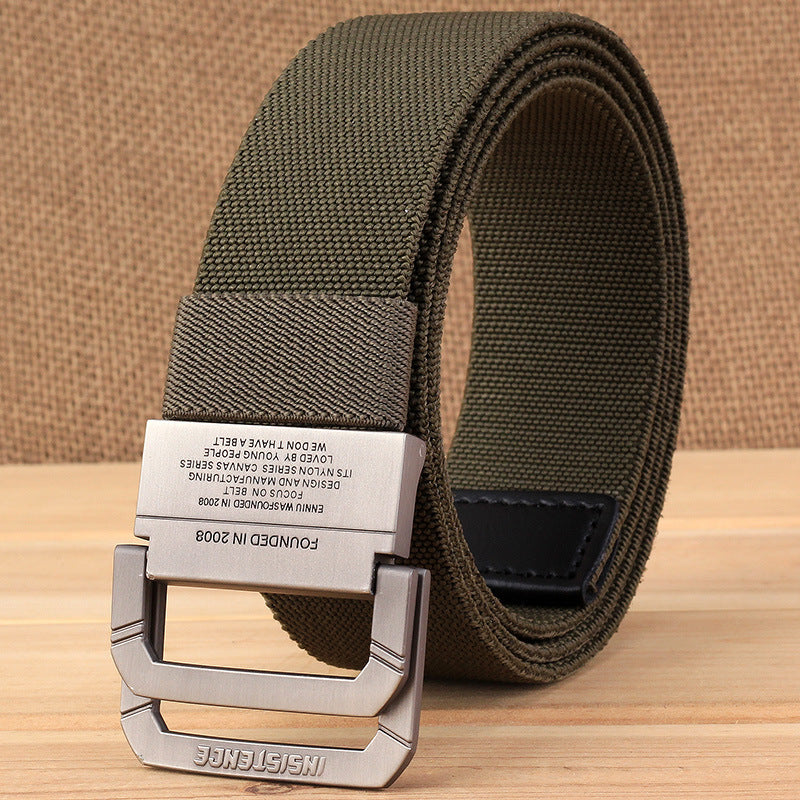Men Nylon Tactical Canvas Belt Black