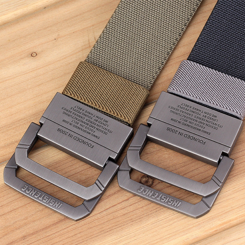 Men Nylon Tactical Canvas Belt Black